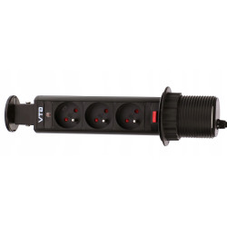 Gniazdo meblowe wpusz. 60mm3xgni. AE-BPW3U60-20 cz