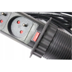 Gniazdo meblowe wpusz. 60mm3xgni. AE-BPW3U60-20 cz