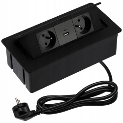 Gniazdo meblowe SOFT 2XGNIA.z uziem USB A+C 