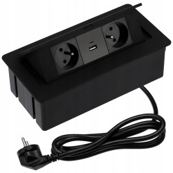 Gniazdo meblowe SOFT 2XGNIA.z uziem USB A+C 