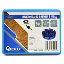 Otwornica do drewna z widią 5el. 64-127mm GEKO