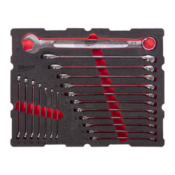 Wkład PACKOUT z kluczami płasko-oczkowymi MAX BITE, 19 elementów Milwaukee 4932501871