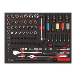 Wkład z grzechotką i nasadkami 1/2 cala, 85 elementów Milwaukee 4932502082