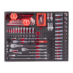 Wkład z grzechotkami i nasadkami 1/4 i 3/8 cala, 153 elementy Milwaukee 4932500756