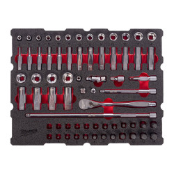 Wkład PACKOUT z grzechotką i nasadkami 1/4 cala  68 elementów Milwaukee 4932501867 – zdjęcie 1