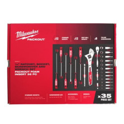 Wkład z grzechotką i nasadkami 1/4 cala  35 elementów Milwaukee 4932480717 – zdjęcie 1