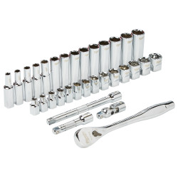 Nasadki 3/8" z grzechotką - metryczne - zestaw 32 szt Milwaukee 493246