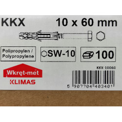 Kołek  wkrętem łbem sześciokątnym 10x60 KKX 100szt